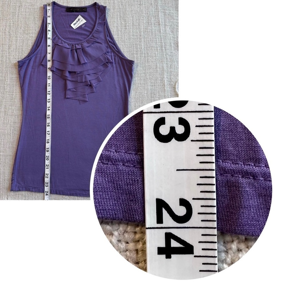 New THE LIMITED Purple Ruffle Sleeveless Tank Top Blouse Suit Shell Women’s XS - Picture 10 of 11